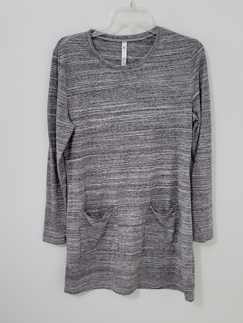 Fabletics Heather Grey Long Sleeve Dress, Size Large